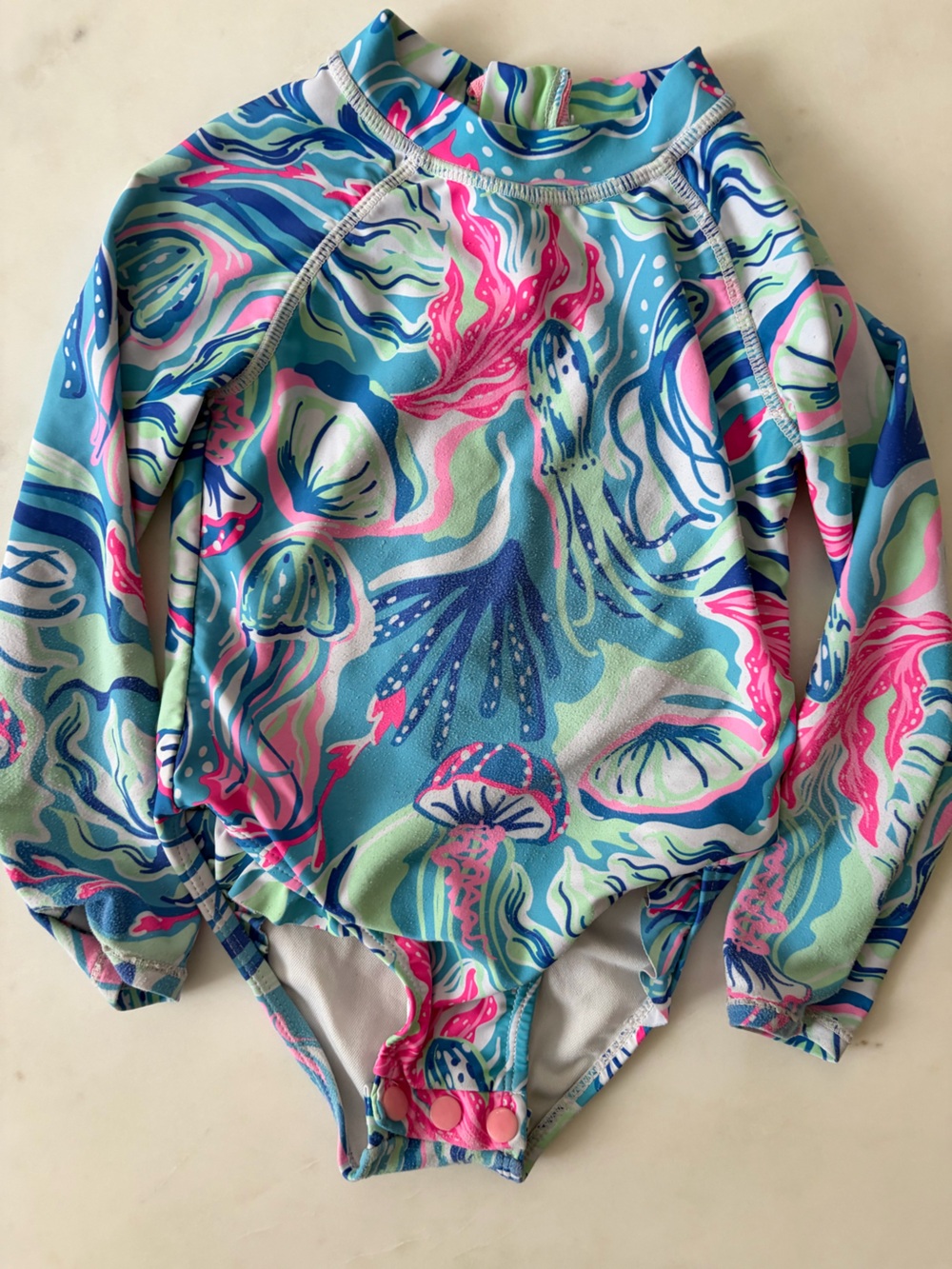 Tommy Bahama Blue & Pink Tropical Swim Top
